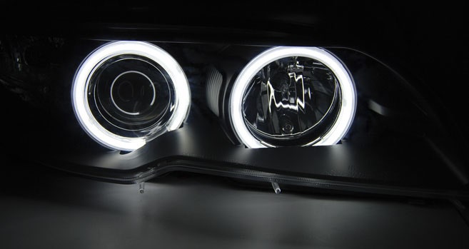 CCFL Angel Eyes koplampen Black geschikt voor BMW E46 - Afbeelding 2
