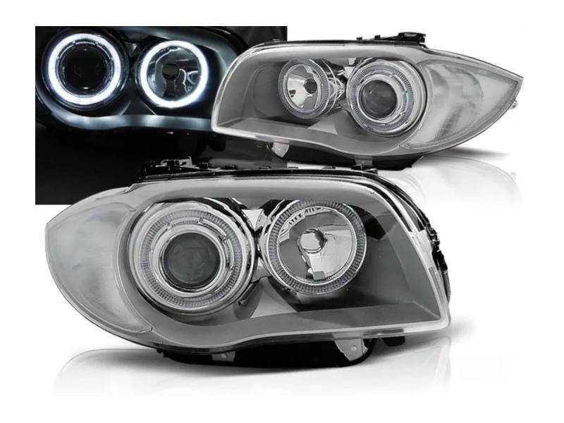 Angel Eyes koplampen Chrome geschikt voor BMW 1 serie E81-82-87-88