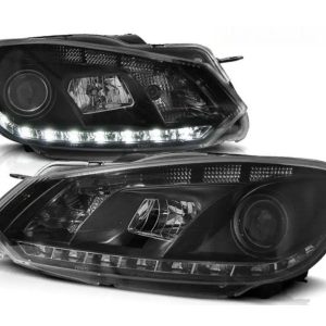LED DRL koplampen Black geschikt voor VW Golf 6