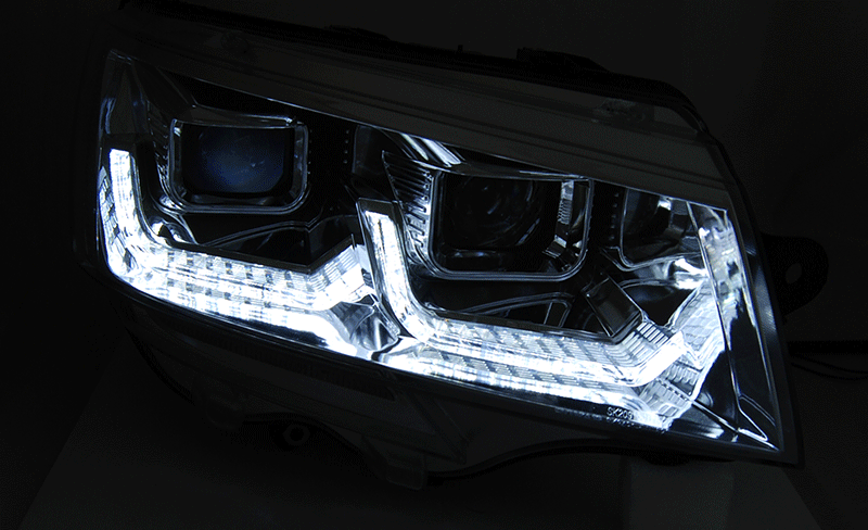 LED Tube dynamisch knipperlicht Chrome koplampen geschikt voor VW T6.1 - Afbeelding 4